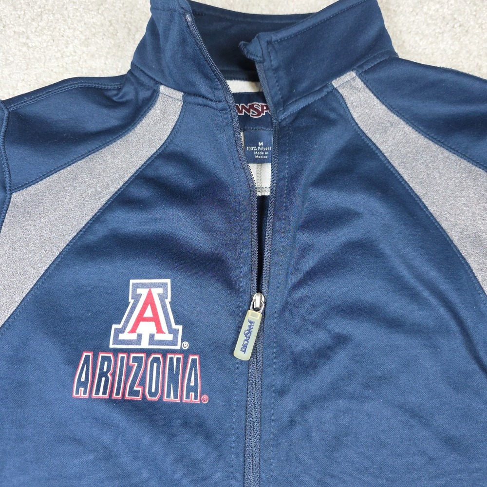Arizona Wildcats Jacket Mens M Blue Full Zip NCAA Jansport Thumbholes